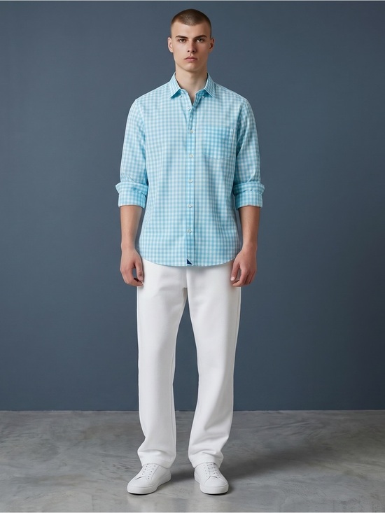 UNTUCKit Other - UNTUCKit Light Blue Gingham Button-Down Shirt​